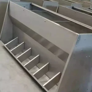 双面不锈钢育肥猪料槽 猪用食槽 明宇养猪设备